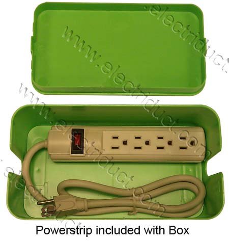 Cable Bin Mini with Surge Protector - Color: White