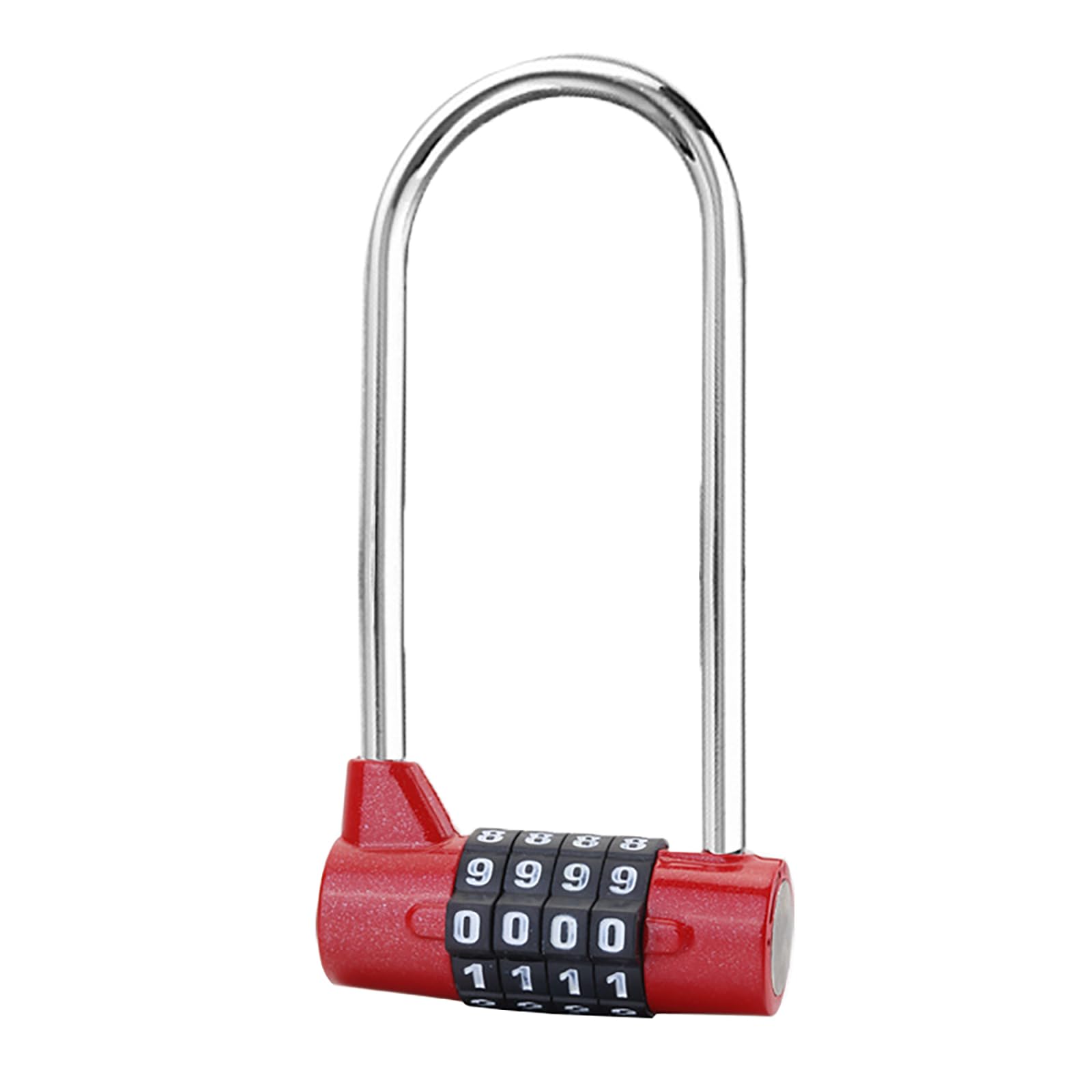 Combination Lock, 5 Digit Combination Padlock, 7mm Width Flexible Cable Lock, Long Shackle Padlocks, Updated Safety Resettable Lock for Gym Locker, Toolbox, Closet, Luggage, Cabinet, Outdoor (Red)