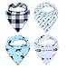 Cute Bandana Bibs for Babies Boys' Teething, Feeding and Drooling, Cool Baby Gifts Set, 100% Organic Cotton