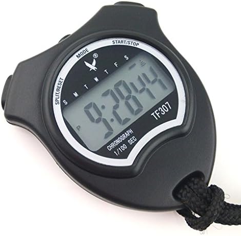 Heihughugamz TF307 Single Row 5 Digit 2 Memories stopwatchLCD digital Digital Large LCD Display Sport Stopwatch