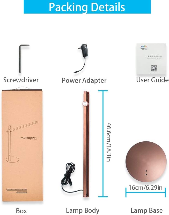 CRIOO LED Bedside Reading Lamp,Eye-Caring Bedroom Desk Lamps,Touch Dimming,Nightlight,Aluminum Alloy Metal,Portable Minimalist Office Table Light for Studying Computer and Hobby (Gold): Home Improvement