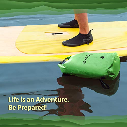 EcoEarth Waterproof Dry Bag (30L, Green) - Roll Top Compression Dry Sack with Waist Straps Keeps Gear Dry for Kayaking, Beach, Rafting, Boating, Hiking, Camping, and Fishing with Waterproof Phone Case