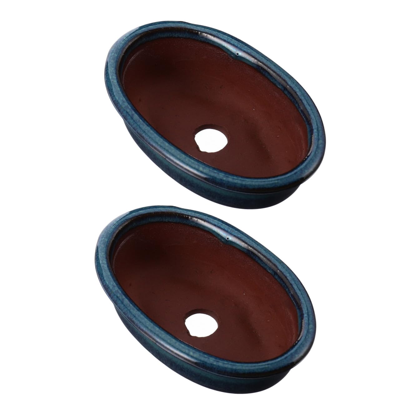 Cabilock 2pcs Ceramic Bonsai Mini Glazed Pot Vase Fleshy Pot Bonsai Round Succulent Planter s Decorative with Drainage Hole
