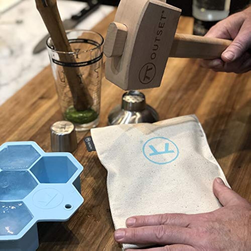 Outset Professional Lewis Bag And Ice Mallet Bartender Kit, 2 Piece Set