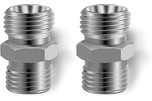 Joytrace 2pcs M14 to M14 Carbon Stee Fittings Adapters for Mini Excavator Adapting, Reducing Or Enlarging Connect Such Air Pipe, Fuel Pipe, Water Pipe, Etc Full Port Straight Pipe Fitting Connector