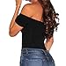SUBWELL Women Off Shoulder Short Sleeve Bodycon Stretchy Leotard Bodysuit Jumpsuits