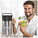 LunchVault Stainless Steel 17 Ounce Soup Thermos & Food Jar - Vacuum Insulated Wide-Mouth Lunch Container with Foldaway Spoon (Black Matte)