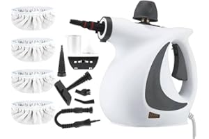 ACMEFUN Saker Handheld Steam Cleaner,Pressure Steamer for Home Cleaning,Multi-Surface Cleaner for Kitchen,Bathroom,Upholstery,Car Interior,Multiple Nozzles,Portable (1 Set + 4 Fiber Cloths)