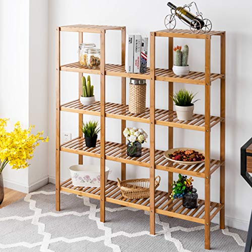 Happygrill Utility Shelf, Plant Stand Shelf Rack Plant Display Stand 5-Tier Storage Organizer Rack