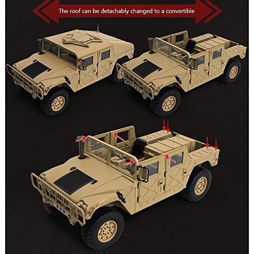 DBXMFZW 16CH RC Auto 2,4g Elektrische 4WD Militär Off-Road Fernbedienung Fahrzeug 1:10 Maßstab H1 Simulation 4x4 Militär… – Bild 4
