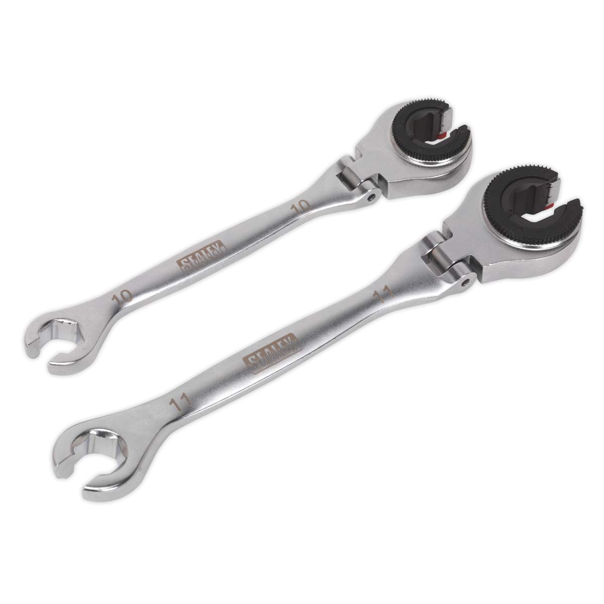Sealey Vs0356 Brake Pipe Ratcheting Spanner Set 2Pc