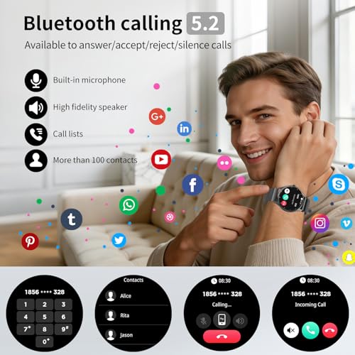 Smartwatch PEJE ZW02 com Pulseira Extra, Tela HD Touch 1.28", Chamadas Bluetooth, IP68, 123+ Modos Esportivos, Bateria 5-7 Dias, Compatível com Android e iOS, Preto com Fecho Magnético