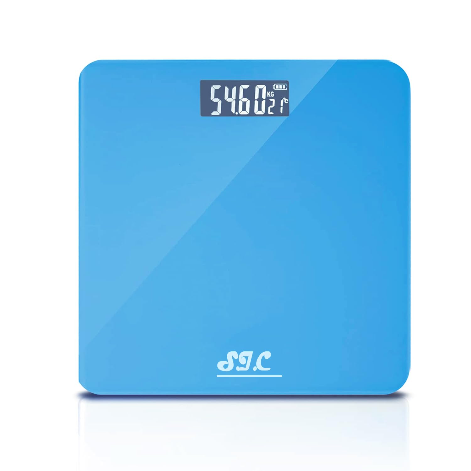 S.I.C Bathroom Scale, Ultra Thin LCD Digital Weight Scale, 150kg Max, Tempered Glass, Teal