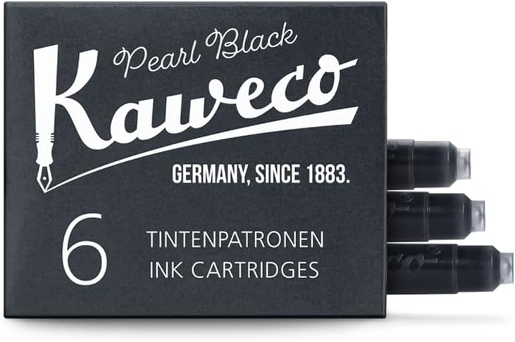 Kaweco Pearl Black Ink Cartridges 6 Pack - Short Standard 1 ml