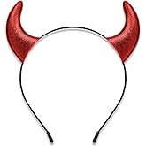 GYRMMUE Glitter Devil Horns Headband Halloween Fancy Dress Cosplay Hairband Gothic Halloween Jewelry for Men and Women