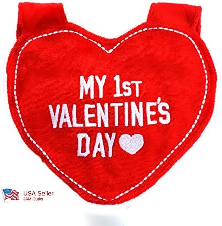 My 1st Valentine's Day Baby Bib - First Valentines Day Red Heart Baby Bib