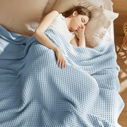 Bedsure Waffle Cotton Blanket Queen