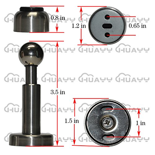 HUAYY 304 Stainless Steel Soft-Catch Magnetic Door Stop Protection Wall Mount Hydraulic Buffer Sound Dampening Door Stopper HYY-18012502