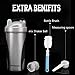 JOYSHAKER BPA Free water bottle 17oz/24oz/85oz shaker bottles,Gallon Water Bottle With time Marker,Kis Big Bottle Jug (Black, 24oz) (GRAY, 24oz)