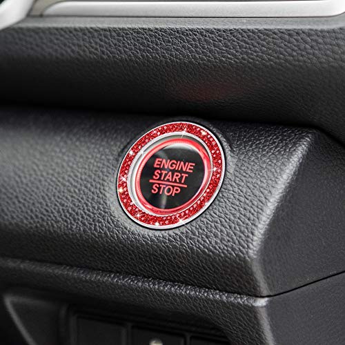 ToBeQueen Push Start Button Bling Rings Auto Car