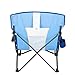 #WEJOY Compact Low Sling Folding Beach Chair Lightweight Collapsible with Cup Holder Pocket Mesh Back and Armrest, Blue