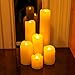 Lily's Home Flameless Flickering LED Wax Pillar Candles, Battery Powered, Scent and Smoke Free, Safe for Use Around Kids and Pets, Ivory (2