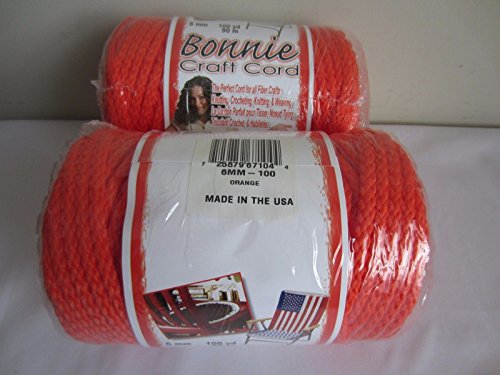 Bonnie Macrame Craft Cord 6mmx100yd-Orange