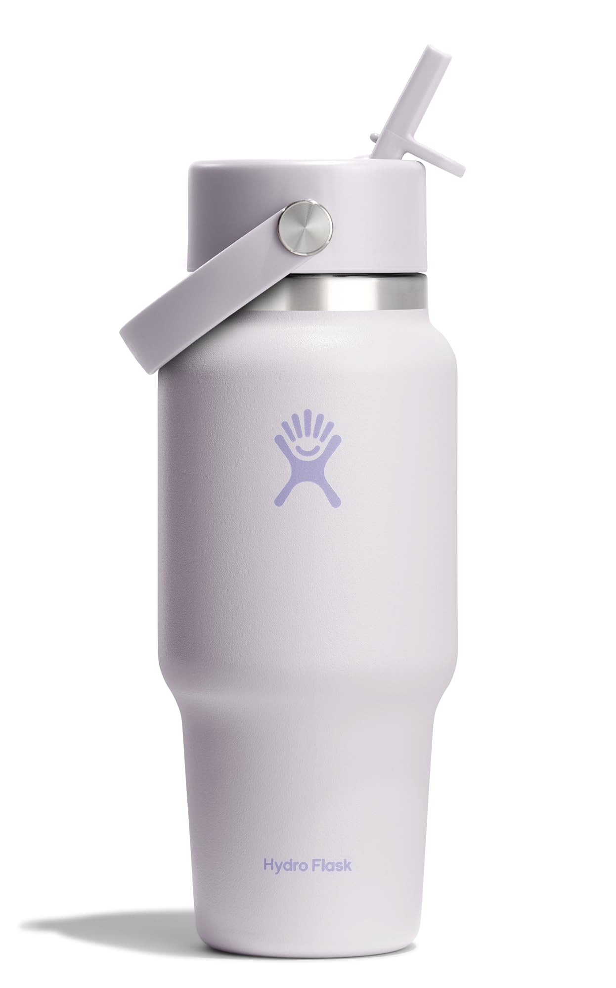 Hydro Flask Travel Water Bottle - Insulated Stainless Steel - Wide Straw Lid, Non Spill, Leakproof in 24 Oz Cloud Pink Image