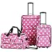 Rockland Luggage 3 Piece Printed Luggage Set, Pink Dot, Medium primary