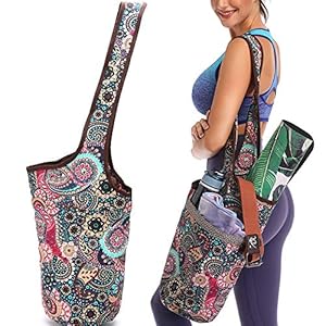 FODOKO Yoga Mat Bag with Large Size Pocket and Zipper Pocket, Fit Most Size Mats Yoga, Yoga Bags and Carriers for Women