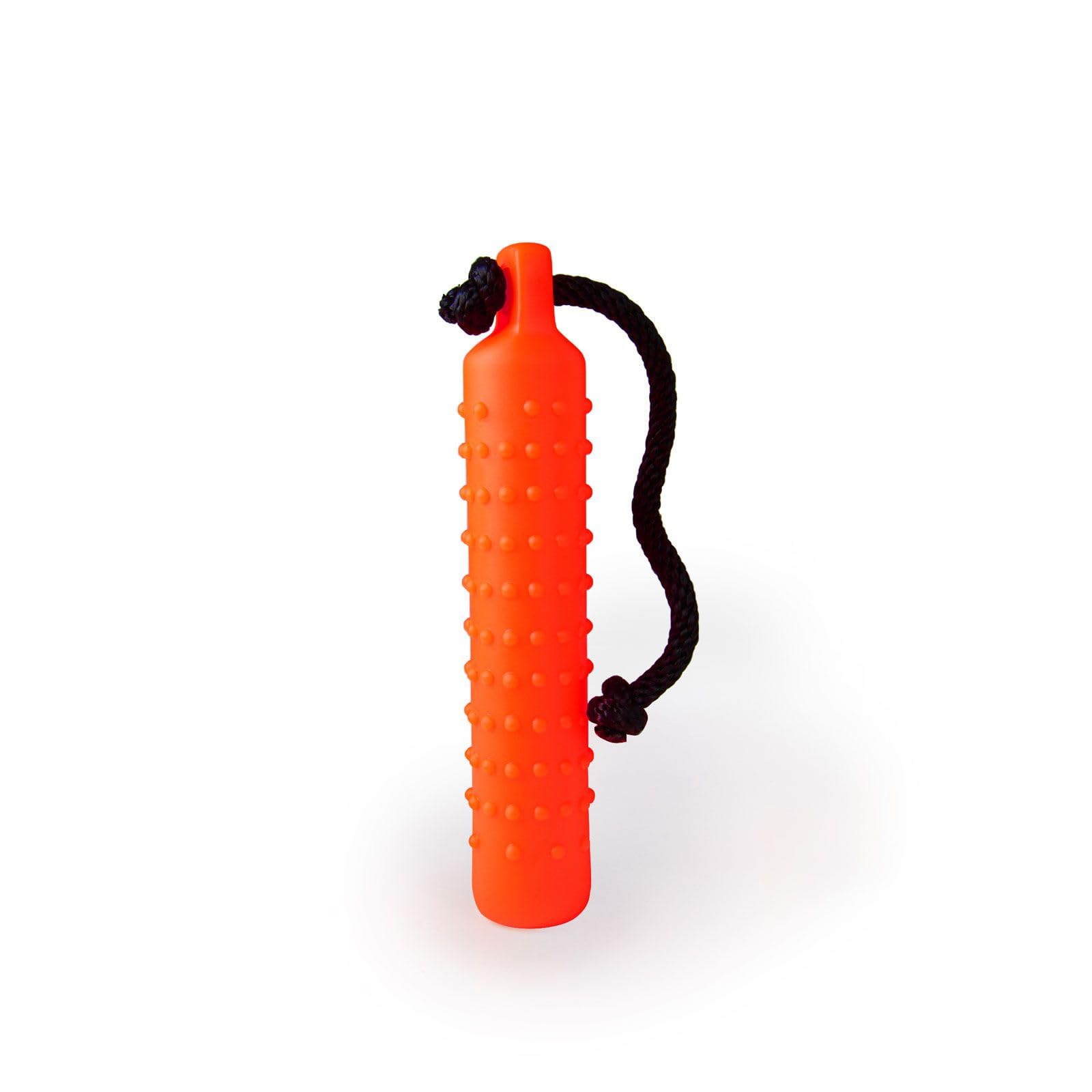 Dog & Field Easy Grip Gundog Water Dummy - Small Orange Throw. Rubber Water Float For Training & Retrieval Practice. Floating Dog Toy With Throwing Cord. Gundog Training Dummies
