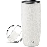 Simple Modern Travel Coffee Mug Tumbler with Flip Lid | Reusable Insulated Stainless Steel Cold Brew Iced Coffee Cup Thermos | Gifts for Women Men Him Her | Voyager Collection | 20oz | Cream Leopard