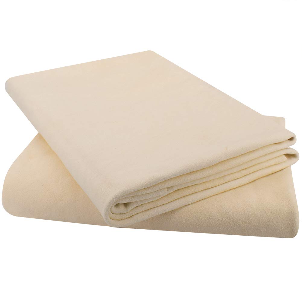 Car Natural Chamois Cleaning Cloth, RIVERLAKE Genuine Deerskin Leather Auto Car Wash Drying Towel,Super Absorbent,3 Available Sizes. (S:20''x12'' - 2PACK)