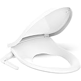 Kohler PureWash M250 Manual Elongated Bidet Toilet Seat, White, Quiet-Close Lid Prevents Slamming, Cool Water, Easy Installation with Quick-Release Hinges, Adjustable Spray Position & Pressure