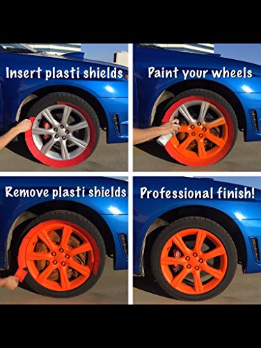 Plasti Shields - Reusable Wheel Paint Shields - Mask Your Wheels in 30 Seconds - 92 Textured Cards for 4 Wheels at a Time