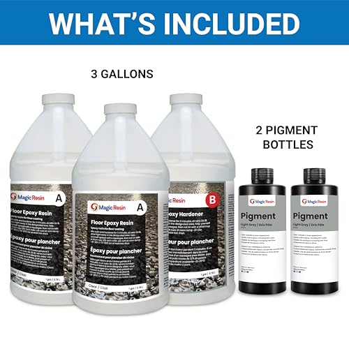Light Gray | Floor Epoxy Resin for Garages, Basements, Warehouses, Retail Stores and More | Highly Durable | Resistant to Scratches, Spills, and Stains (3 Gallon/Light Gray)