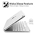 KVAGO iPad Keyboard Case Compatible with iPad 9.7 inch 2018/2017 F8S Hard Shell Case with 7 Colors Back-lit Wireless Keyboard for iPad 6th Gen,5th Gen -Silver