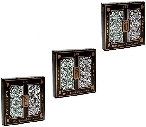 KEM Arrow Green and Brown Bridge Size Standard Index Playing Cards (3-Pack)