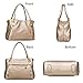 Deluxe Women 3 Piece Tote Bag Pu Leather Handbag Purse Bags Set (Gold)