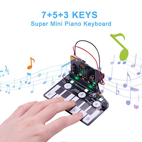 Yahboom Micro:bit Expansion Board Piano Development Board for BBC Microbit, Compatible with Building Blocks Music Expansion Board BBC Accessories for Kids Learning Code Toys (Without Micro:bit)
