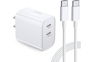 USB C Charger Block, Bangfun 20W Dual Port USB C Power Adapter Fast Chargeur Wall Plug with 6FT Type C Cable Charging Block B