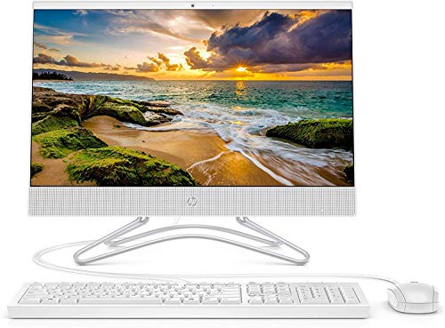 Premium HP 22 All-in-One AIO Desktop Computer PC, 21.5″ FHD IPS Borderless Display, Intel Celeron G4900T 2.9GHz 4GB RAM 1TB HDD WiFi Bluetooth DVDRW Privacy Webcam USB 3.1 Mouse & Keyboard Win 10
