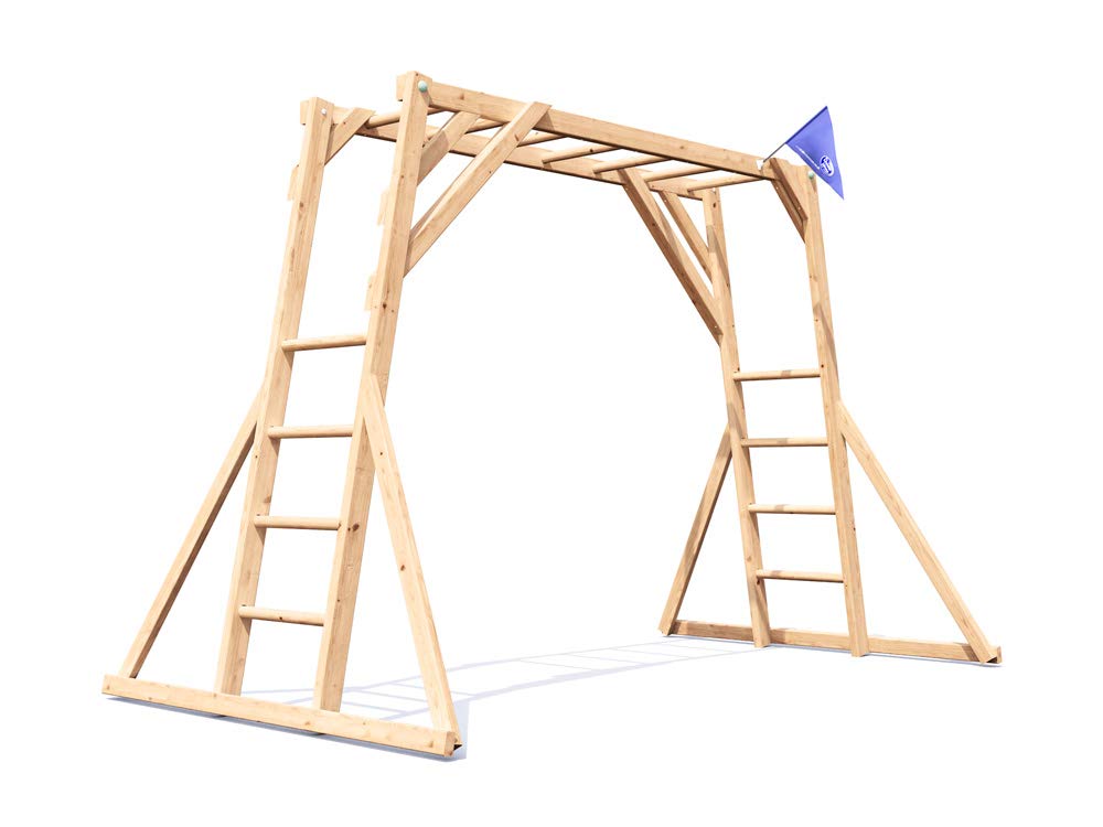 Dunster House Kids Monkey Bars Childrens Wooden Climbing Frame UK