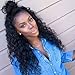 Formal hair®Loose Curly Wave Lace Front Human Hair Wigs-Glueless 130% Density Brazilian Virgin Remy Wigs with Baby Hair For Black Woman (18 inch, 1B Lace Front)