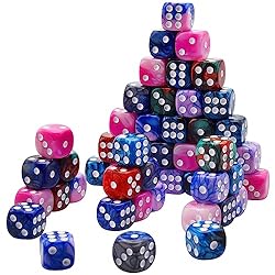 AUSTOR 50 Pieces Dice Set 6 Sided Game Dice 5 Two