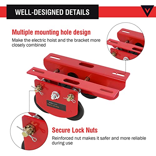 POWLAB 4 Wheels Beam Trolley 0.5Ton Heavy Duty 1102LBS Capacity For