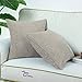 Pack of 2, CaliTime Throw Pillow Covers Cases for Couch Sofa Bed, Comfortable Supersoft Corduroy Corn Striped Both Sides, 20 X 20 Inches, Taupe