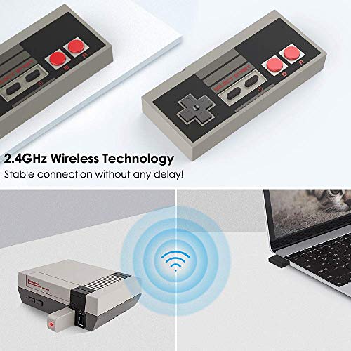 image for 2 Pack NES Wireless Controller for Nintendo Classic Mini Edition, AGPT