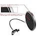 Neewer 3-Pack NW(B-3) Wind Pop Filter, 6-inch Mask Shield with Stand Mounting Clip Flexible Hose Extendable Double Mesh Screen, Demolish Problematic Plosives for Recording in Studio and Radio Station