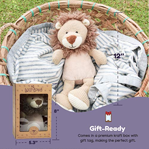 WILD BABY Lion Stuffed Animal Heatable Microwaveable Plush Pal with